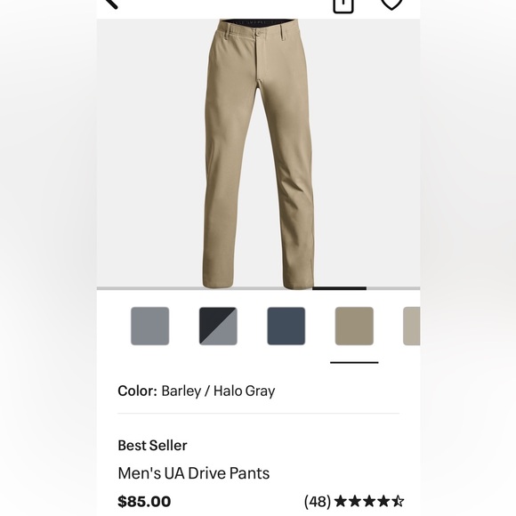 UNDER ARMOUR khaki PANTS. Size 32X30. Like new. Barely worn/EXCELLENT CONDITION! - Picture 6 of 6